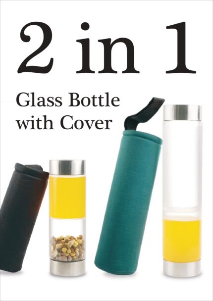 2 in 1 Glass Bottle with Cover